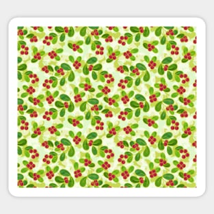 Cranberry Fruit Pattern on Green Sticker